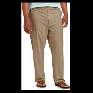 NWT Amazon Essentials Men's Big & Tall Linen Blend Khaki Pants -DXL Size 1X x 30